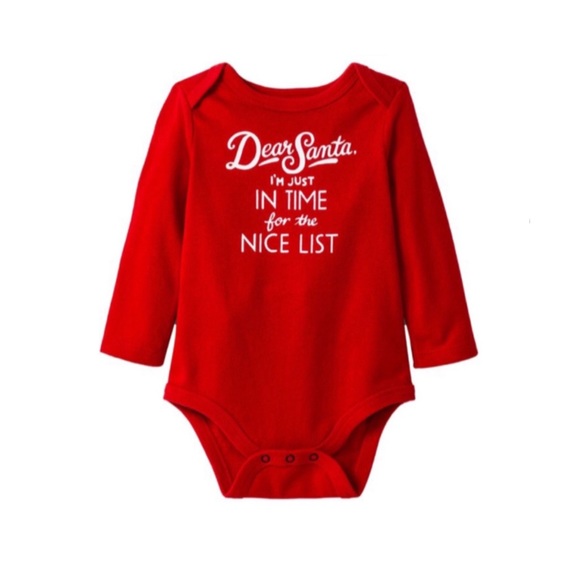 🎉HP🎉 Cat & Jack Dear Santa I’m On The Nice List Graphic Bodysuit - Picture 1 of 7